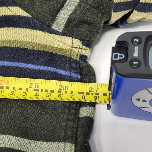 Duluth Trading Co Shirt Heavy Button Up Striped Men's XL Tall Multicolor Pockets - Picture 7 of 9